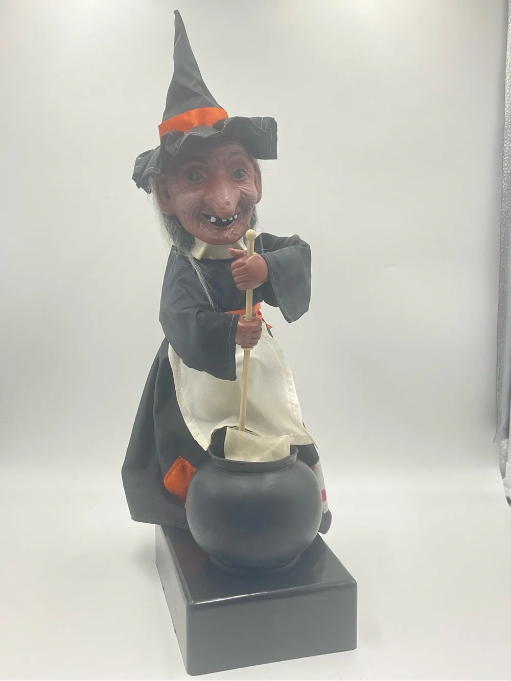 Halloween Gothic Decor: Witch Motionette Animated Stirring Cauldron Light Sound
